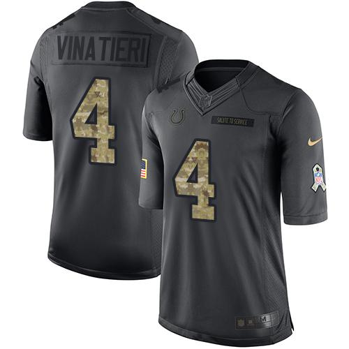 Nike Colts #4 Adam Vinatieri Black Men's Stitched NFL Limited 2016 Salute to Service Jersey Nike Colts #4 Adam Vinatieri Black Men's Stitched NFL Limited 2016 Salute to Service Jersey