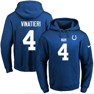 Nike Colts #4 Adam Vinatieri Royal Blue Name & Number Pullover NFL Hoodie Nike Colts #4 Adam Vinatieri Royal Blue Name & Number Pullover NFL Hoodie