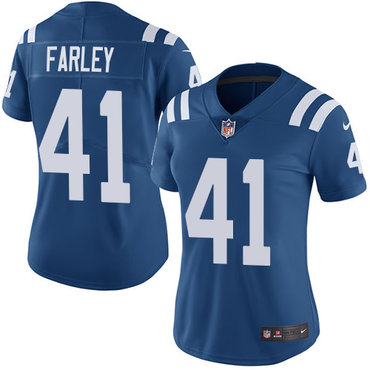 Nike Colts #41 Matthias Farley Royal Blue Women's Stitched NFL Limited Rush Jersey