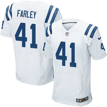 Nike Colts #41 Matthias Farley White Men's Stitched NFL Elite Jersey Nike Colts #41 Matthias Farley White Men's Stitched NFL Elite Jersey