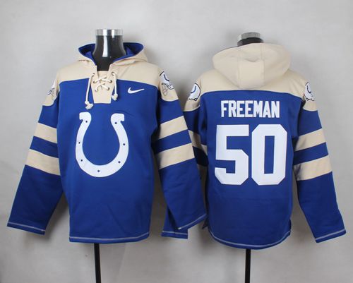 Nike Colts #50 Jerrell Freeman Royal Blue Player Pullover NFL hoodie Nike Colts #50 Jerrell Freeman Royal Blue Player Pullover NFL hoodie