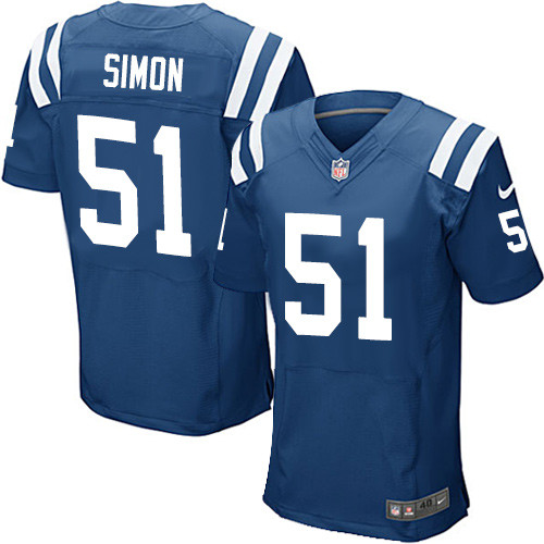 Nike Colts #51 John Simon Royal Blue Team Color Men's Stitched NFL Elite Jersey Nike Colts #51 John Simon Royal Blue Team Color Men's Stitched NFL Elite Jersey