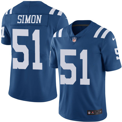 Nike Colts #51 John Simon Royal Blue Team Color Youth Stitched NFL Vapor Untouchable Limited Jersey Nike Colts #51 John Simon Royal Blue Team Color Youth Stitched NFL Vapor Untouchable Limited Jersey