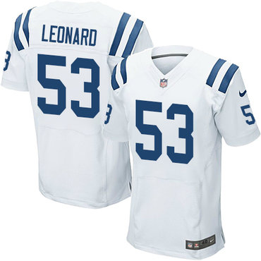 Nike Colts #53 Darius Leonard White Men's Stitched NFL Elite Jersey Nike Colts #53 Darius Leonard White Men's Stitched NFL Elite Jersey