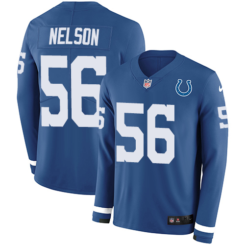Nike Colts #56 Quenton Nelson Royal Blue Team Color Men's Stitched NFL Limited Therma Long Sleeve Jersey Nike Colts #56 Quenton Nelson Royal Blue Team Color Men's Stitched NFL Limited Therma Long Sleeve Jersey