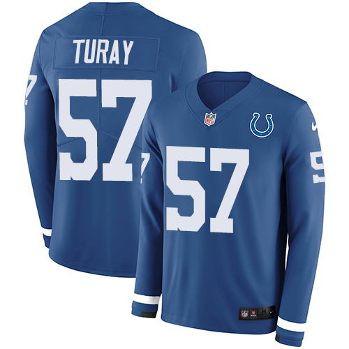 Nike Colts #57 Kemoko Turay Royal Blue Team Color Men's Stitched NFL Limited Therma Long Sleeve Jersey Nike Colts #57 Kemoko Turay Royal Blue Team Color Men's Stitched NFL Limited Therma Long Sleeve Jersey