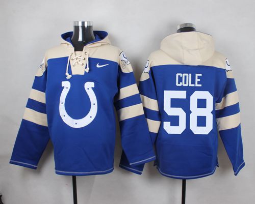 Nike Colts #58 Trent Cole Royal Blue Player Pullover NFL Hoodie Nike Colts #58 Trent Cole Royal Blue Player Pullover NFL Hoodie