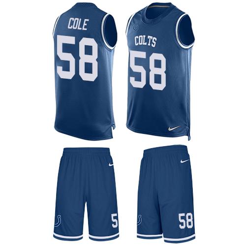 Nike Colts #58 Trent Cole Royal Blue Team Color Men's Stitched NFL Limited Tank Top Suit Jersey Nike Colts #58 Trent Cole Royal Blue Team Color Men's Stitched NFL Limited Tank Top Suit Jersey