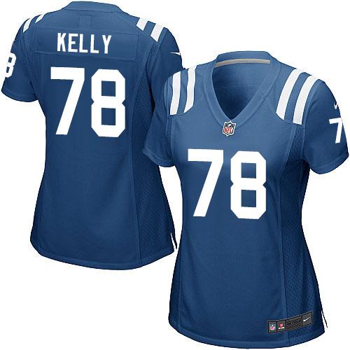 Nike Colts #78 Ryan Kelly Royal Blue Team Color Women's Stitched NFL Elite Jersey