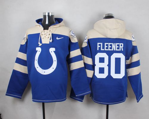 Nike Colts #80 Coby Fleener Royal Blue Player Pullover NFL Hoodie