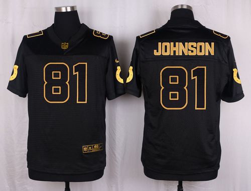 Nike Colts #81 Andre Johnson Black Men's Stitched NFL Elite Pro Line Gold Collection Jersey Nike Colts #81 Andre Johnson Black Men's Stitched NFL Elite Pro Line Gold Collection Jersey