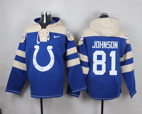 Nike Colts #81 Andre Johnson Royal Blue Player Pullover NFL hoodie