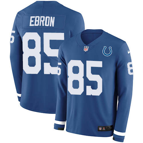 Nike Colts #85 Eric Ebron Royal Blue Team Color Men's Stitched NFL Limited Therma Long Sleeve Jersey Nike Colts #85 Eric Ebron Royal Blue Team Color Men's Stitched NFL Limited Therma Long Sleeve Jersey