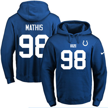Nike Colts #98 Robert Mathis Royal Blue Name & Number Pullover NFL Hoodie Nike Colts #98 Robert Mathis Royal Blue Name & Number Pullover NFL Hoodie