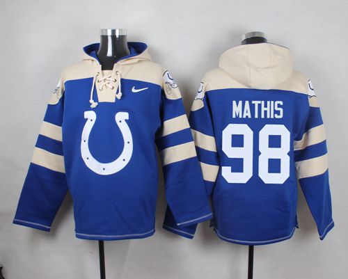 Nike Colts #98 Robert Mathis Royal Blue Player Pullover NFL Hoodie Nike Colts #98 Robert Mathis Royal Blue Player Pullover NFL Hoodie