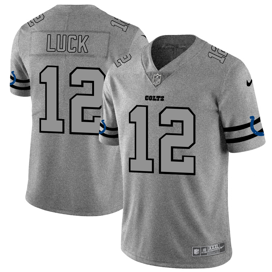 Nike Colts 12 Andrew Luck 2019 Gray Gridiron Gray Vapor Untouchable Limited Jersey Nike Colts 12 Andrew Luck 2019 Gray Gridiron Gray Vapor Untouchable Limited Jersey