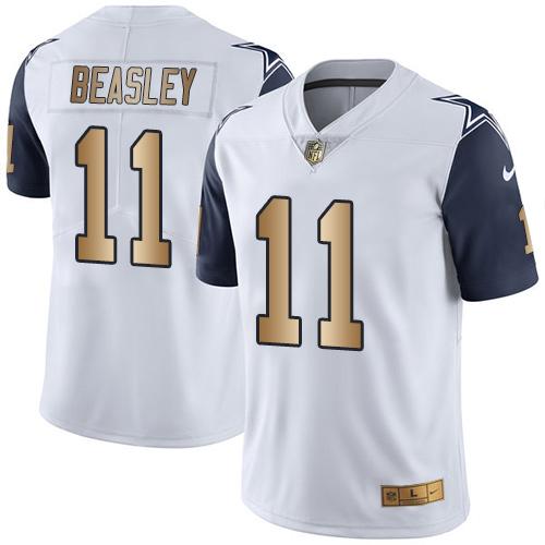 Nike Cowboys #11 Cole Beasley White Men's Stitched NFL Limited Gold Rush Jersey Nike Cowboys #11 Cole Beasley White Men's Stitched NFL Limited Gold Rush Jersey