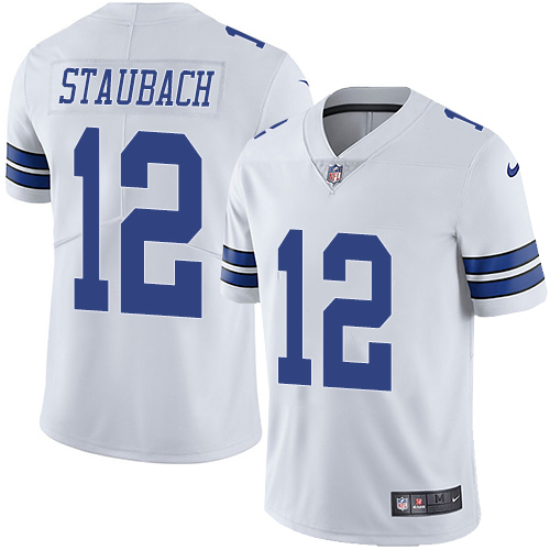 Nike Cowboys #12 Roger Staubach White Men's Stitched NFL Vapor Untouchable Limited Jersey Nike Cowboys #12 Roger Staubach White Men's Stitched NFL Vapor Untouchable Limited Jersey