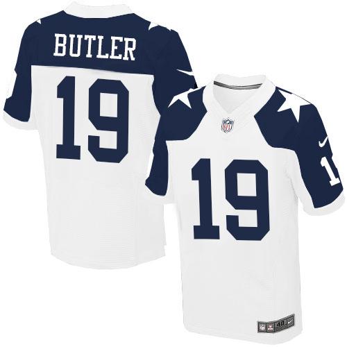 Nike Cowboys #19 Brice Butler White Thanksgiving Throwback Men's Stitched NFL Elite Jersey Nike Cowboys #19 Brice Butler White Thanksgiving Throwback Men's Stitched NFL Elite Jersey