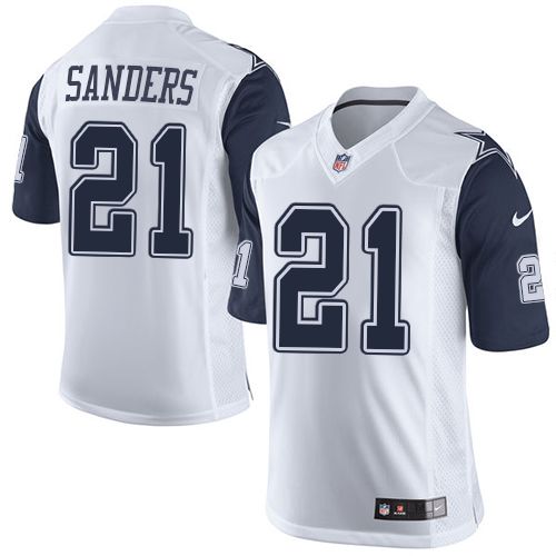 Nike Cowboys #21 Deion Sanders White Men's Stitched NFL Limited rush jerseys Nike Cowboys #21 Deion Sanders White Men's Stitched NFL Limited rush jerseys