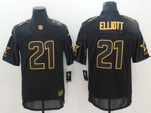 Nike Cowboys #21 Ezekiel Elliott Black Men's Stitched NFL Elite Pro Line Gold Collection Jersey Nike Cowboys #21 Ezekiel Elliott Black Men's Stitched NFL Elite Pro Line Gold Collection Jersey