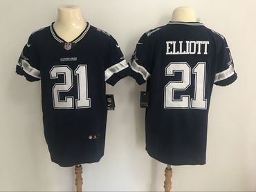 Nike Cowboys #21 Ezekiel Elliott Navy Blue Team Color Men's Stitched NFL Vapor Untouchable Elite Jersey