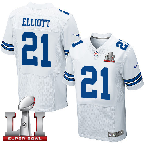 Nike Cowboys #21 Ezekiel Elliott White Men's Stitched NFL Super Bowl LI 51 Elite Jersey Nike Cowboys #21 Ezekiel Elliott White Men's Stitched NFL Super Bowl LI 51 Elite Jersey