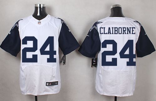 Nike Cowboys #24 Morris Claiborne White Men's Stitched NFL Elite Rush Jersey Nike Cowboys #24 Morris Claiborne White Men's Stitched NFL Elite Rush Jersey