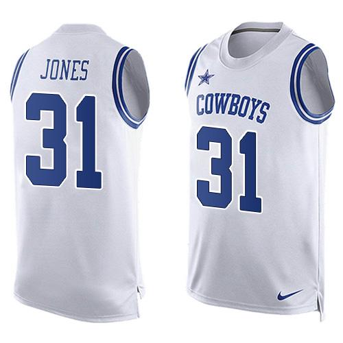 Nike Cowboys #31 Byron Jones White Men's Stitched NFL Limited Tank Top Jersey Nike Cowboys #31 Byron Jones White Men's Stitched NFL Limited Tank Top Jersey