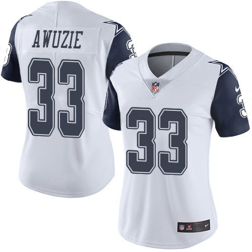 Nike Cowboys #33 Chidobe Awuzie White Women's Stitched NFL Limited Rush Jersey
