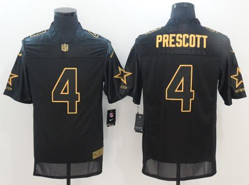 Nike Cowboys #4 Dak Prescott Black Men's Stitched NFL Elite Pro Line Gold Collection Jersey Nike Cowboys #4 Dak Prescott Black Men's Stitched NFL Elite Pro Line Gold Collection Jersey