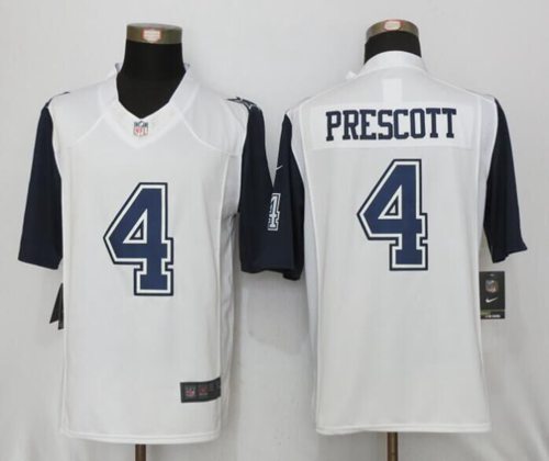 Nike Cowboys #4 Dak Prescott White Men's Stitched NFL Limited Rush Jersey