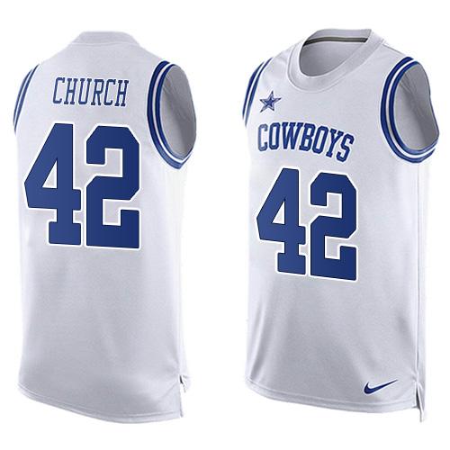 Nike Cowboys #42 Barry Church White Men's Stitched NFL Limited Tank Top Jersey Nike Cowboys #42 Barry Church White Men's Stitched NFL Limited Tank Top Jersey