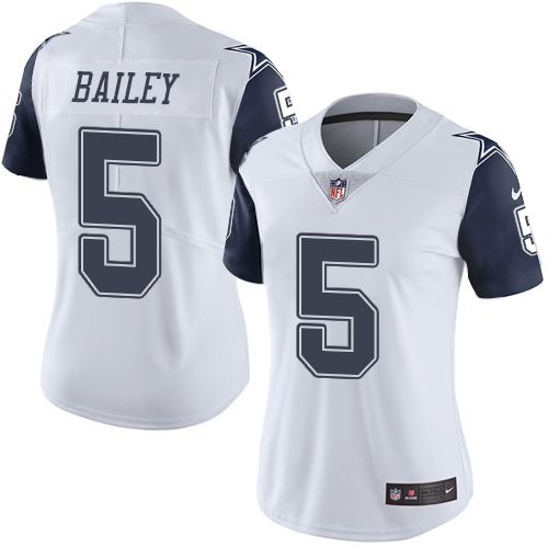 Nike Cowboys #5 Dan Bailey White Women's Stitched NFL Limited Rush Jersey