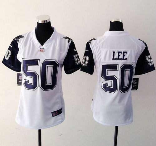Nike Cowboys #50 Sean Lee White Women's Stitched NFL Elite Rush Jersey