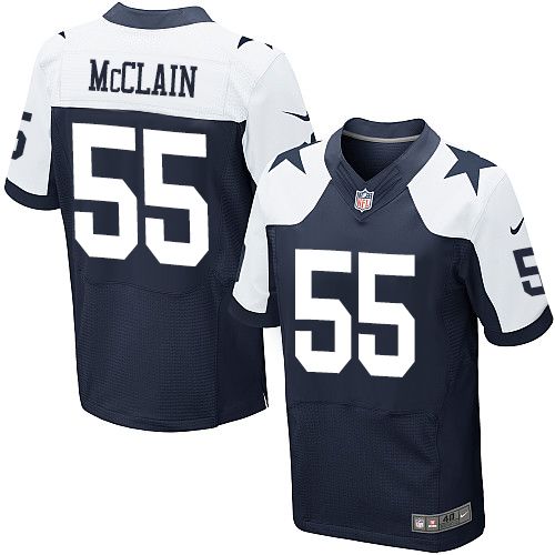 Nike Cowboys #55 Rolando McClain Navy Blue Thanksgiving Throwback Men's Stitched NFL Elite Jersey Nike Cowboys #55 Rolando McClain Navy Blue Thanksgiving Throwback Men's Stitched NFL Elite Jersey