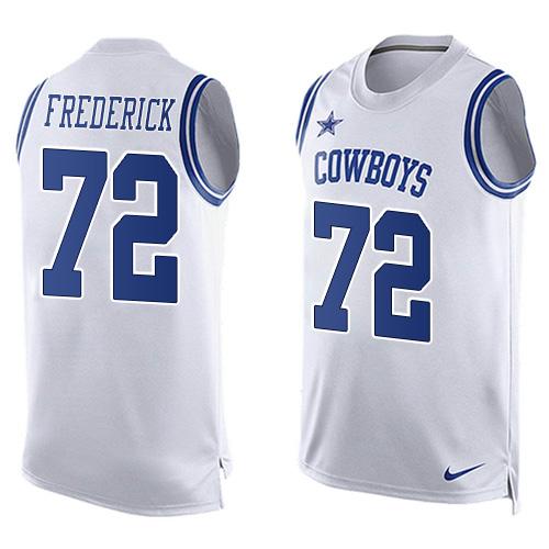 Nike Cowboys #72 Travis Frederick White Men's Stitched NFL Limited Tank Top Jersey Nike Cowboys #72 Travis Frederick White Men's Stitched NFL Limited Tank Top Jersey