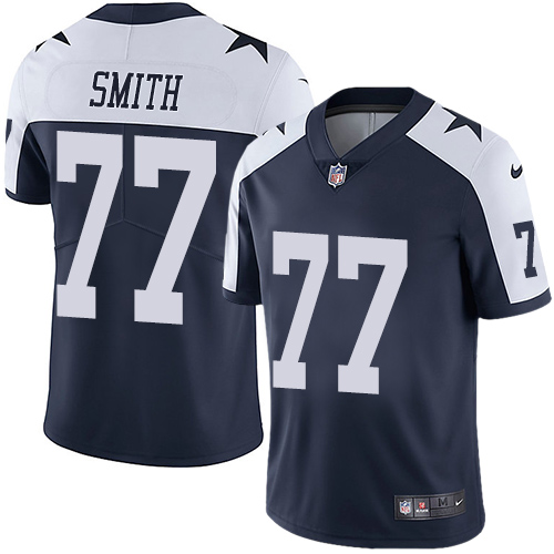 Nike Cowboys #77 Tyron Smith Navy Blue Thanksgiving Youth Stitched NFL Vapor