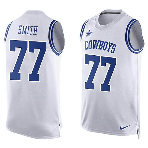 Nike Cowboys #77 Tyron Smith White Men's Stitched NFL Limited Tank Top Jersey Nike Cowboys #77 Tyron Smith White Men's Stitched NFL Limited Tank Top Jersey