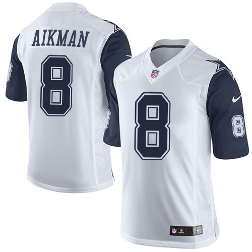 Nike Cowboys #8 Troy Aikman White Men's Stitched NFL Limited rush jerseys Nike Cowboys #8 Troy Aikman White Men's Stitched NFL Limited rush jerseys