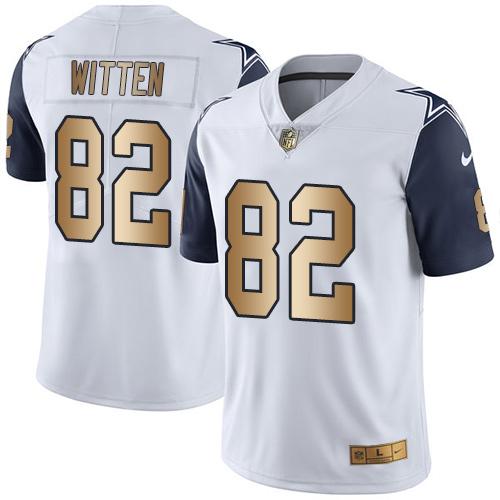 Nike Cowboys #82 Jason Witten White Men's Stitched NFL Limited Gold Rush Jersey Nike Cowboys #82 Jason Witten White Men's Stitched NFL Limited Gold Rush Jersey