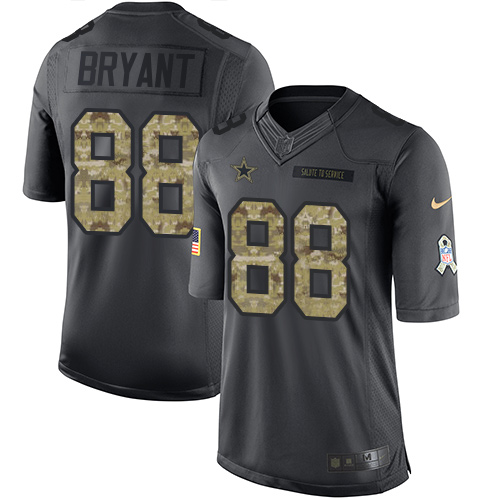 Nike Cowboys #88 Dez Bryant Black Men's Stitched NFL Limited 2016 Salute To Service Jersey