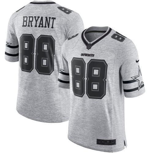Nike Cowboys #88 Dez Bryant Gray Men's Stitched NFL Limited Gridiron Gray II Jersey Nike Cowboys #88 Dez Bryant Gray Men's Stitched NFL Limited Gridiron Gray II Jersey