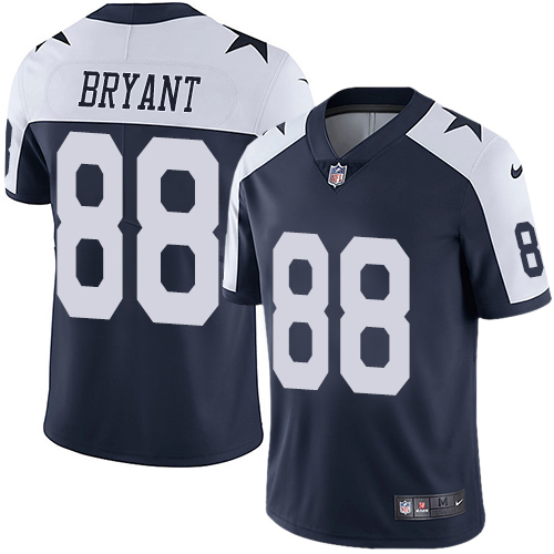 Nike Cowboys #88 Dez Bryant Navy Blue Thanksgiving Youth Stitched NFL Vapor Untouchable Limited Throwback Jersey