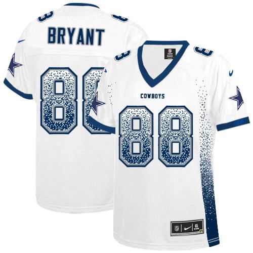Nike Cowboys #88 Dez Bryant White Women's Stitched NFL Elite Drift Fashion Jersey