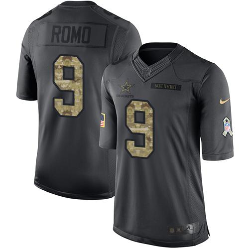 Nike Cowboys #9 Tony Romo Black Men's Stitched NFL Limited 2016 Salute To Service Jersey Nike Cowboys #9 Tony Romo Black Men's Stitched NFL Limited 2016 Salute To Service Jersey