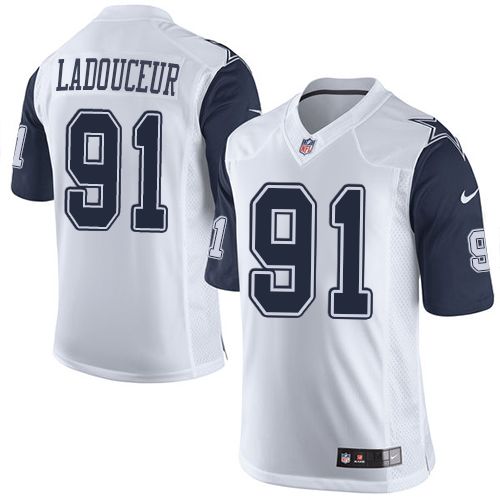 Nike Cowboys #91 L. P. Ladouceur White Men's Stitched NFL Limited Rush Jersey Nike Cowboys #91 L. P. Ladouceur White Men's Stitched NFL Limited Rush Jersey