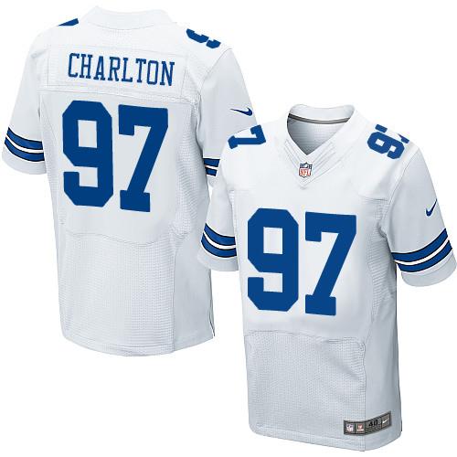 Nike Cowboys #97 Taco Charlton White Men's Stitched NFL Elite Jersey Nike Cowboys #97 Taco Charlton White Men's Stitched NFL Elite Jersey