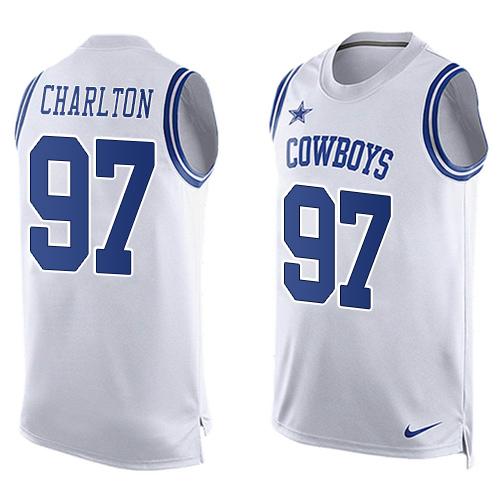 Nike Cowboys #97 Taco Charlton White Men's Stitched NFL Limited Tank Top Jersey Nike Cowboys #97 Taco Charlton White Men's Stitched NFL Limited Tank Top Jersey