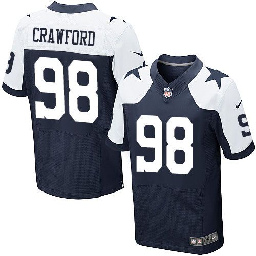 Nike Cowboys #98 Tyrone Crawford Navy Blue Thanksgiving Throwback Men's Stitched NFL Elite Jersey Nike Cowboys #98 Tyrone Crawford Navy Blue Thanksgiving Throwback Men's Stitched NFL Elite Jersey